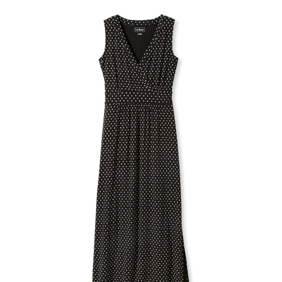 L.L. Bean Polka Dot Knit Maxi Dress Size S - Picture 2 of 5